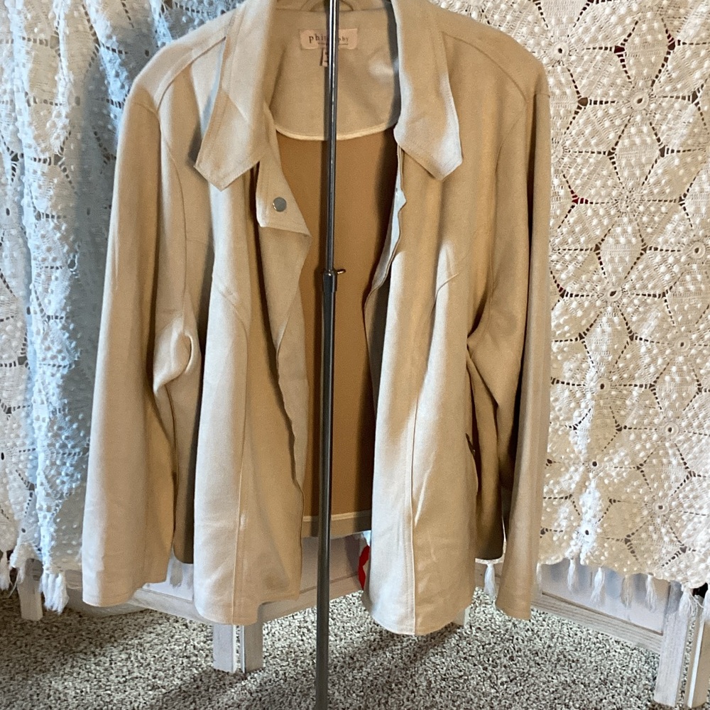 Philosophy Elegant Cream Faux Suede Women's Jacket